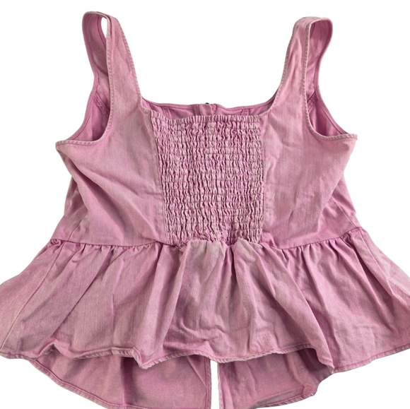 Future Collective W/Gabriella Sleeveless Denim Corset Top Sz L Pink 2887-BE - Picture 5 of 15